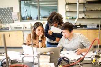 Students working in the lab