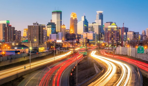 Minneapolis downtown skyline in Minnesota, USA